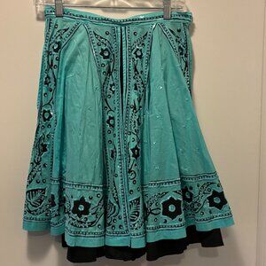 Boston Proper For Joseph Blue Sequin Skirt Size 2